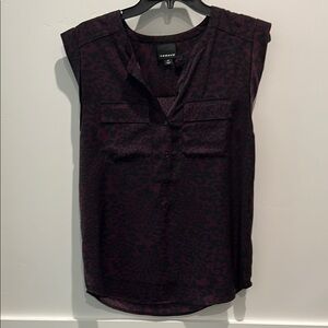 Trouve Black and Purple Animal Print Blouse